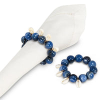 Beaded Napkin Ring with Shells – Kitchen Linens gift Montreal Villeray Urban Palate
