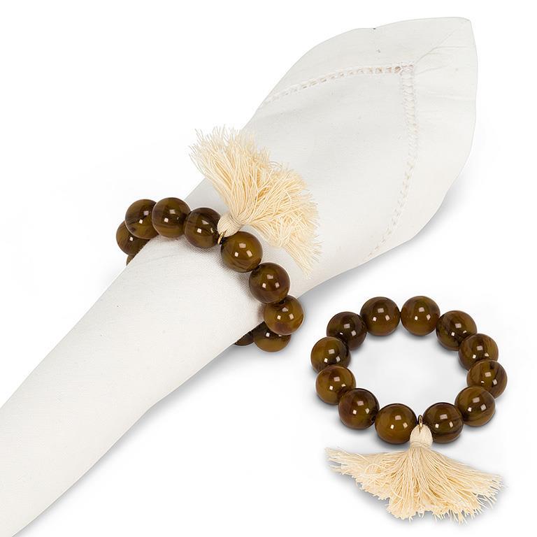 Beaded Napkin Ring with Tassel – Kitchen Linens gift Montreal Villeray Urban Palate