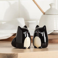 Black Simple Cat Salt & Pepper Shaker Set – Tableware gift Montreal Villeray Urban Palate
