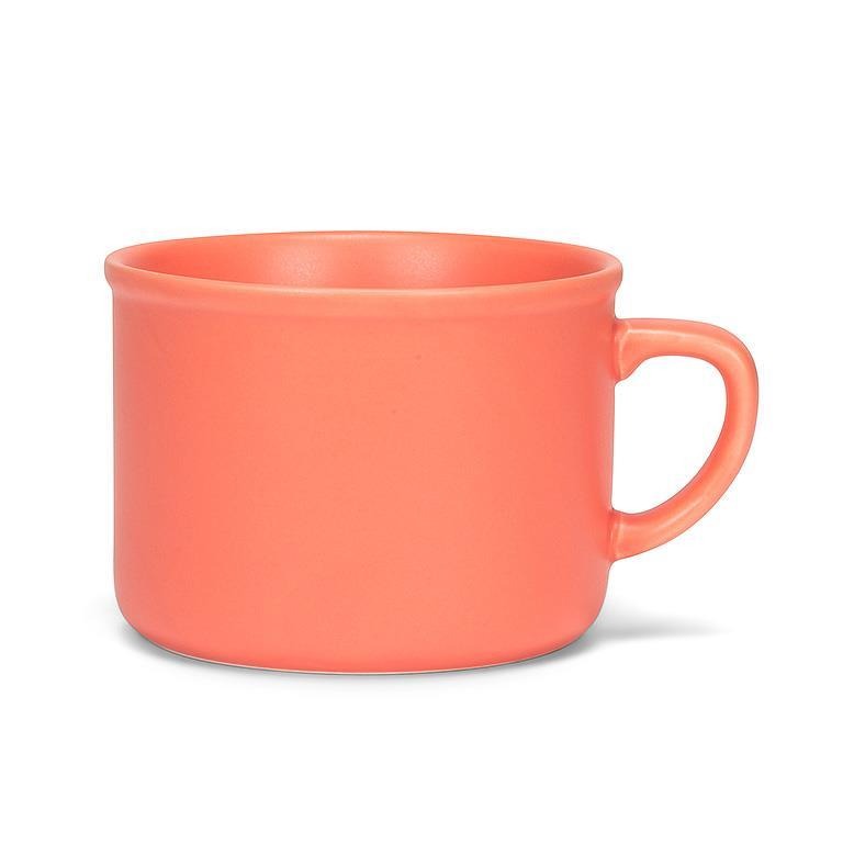 Taza clásica de capuchino mate coral