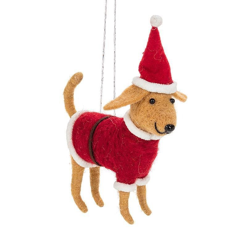 Dog in Santa Suit Ornament – Holiday Décor gift Montreal Villeray Urban Palate