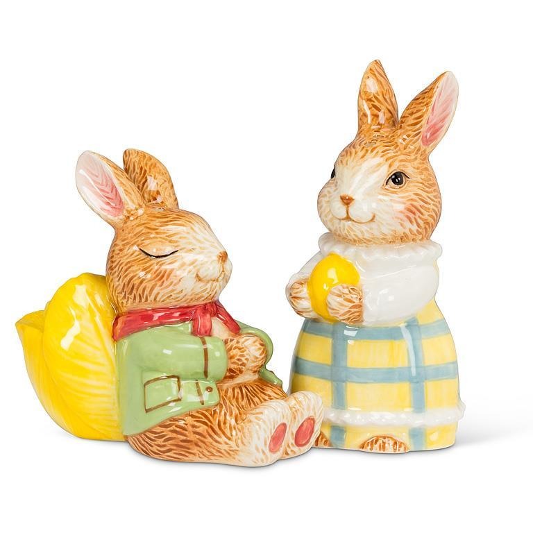Salière et poivrière lapins habillés