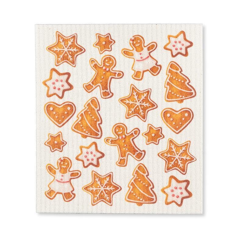Swedish Sponge Cloth - Gingerbread Cookies – Kitchen Linens gift Montreal Villeray Urban Palate