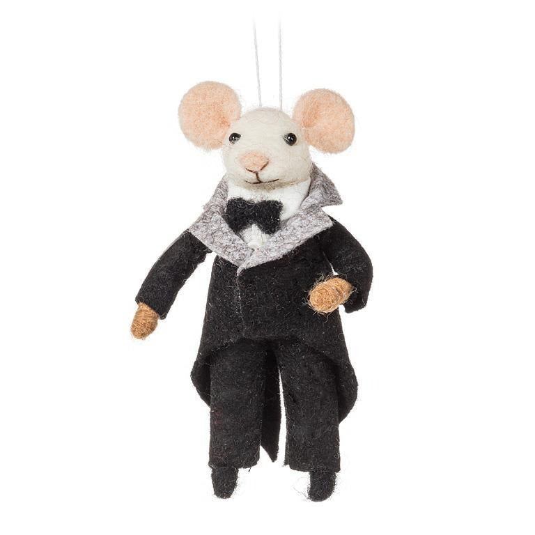 Groom Mouse Ornament in Tuxedo – Holiday Décor gift Montreal Villeray Urban Palate