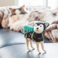 Adorno de árbol de husky