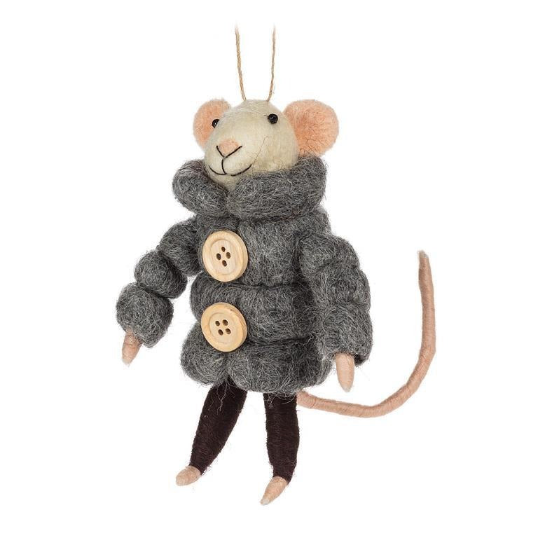 Mouse with Puffy Parka Ornament – Holiday Décor gift Montreal Villeray Urban Palate