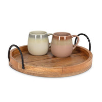 Bandeja redonda mediana con asas