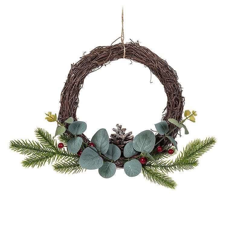 Small Twig Wreath with Pinecone – Holiday Décor gift Montreal Villeray Urban Palate