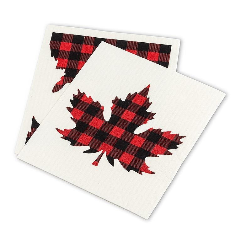 Éponges Suédoises - Carreaux Buffalo Feuille d'Érable - Lot de 2