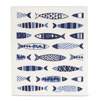 Juego de paños de cocina y trapos de cocina con peces nadando