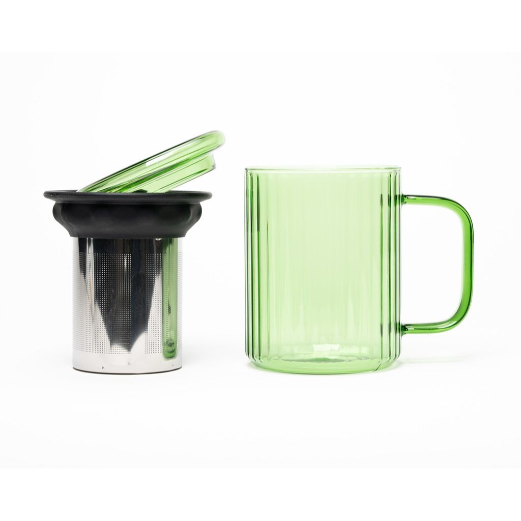 Taza de vidrio Opale con infusor - Verde jade