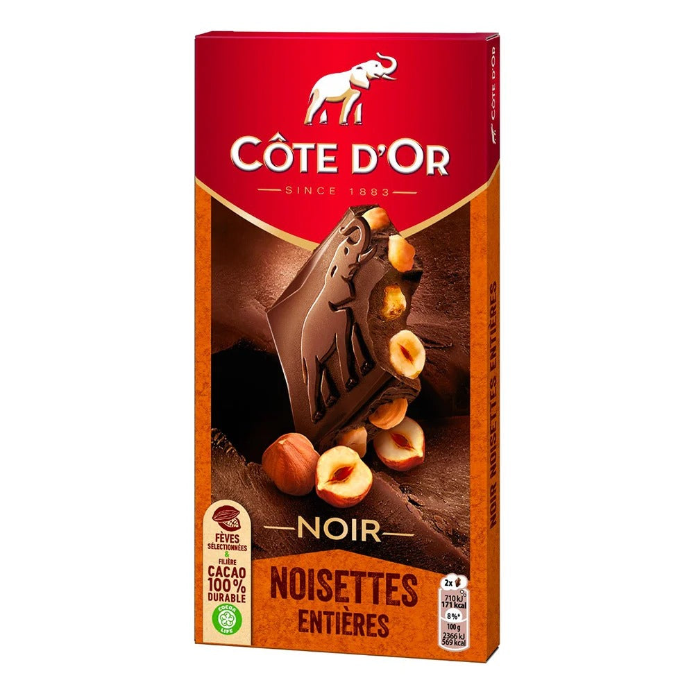 Chocolate negro con avellanas enteras 180g