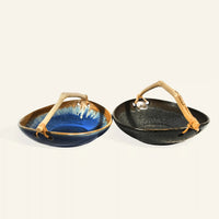 Ceramic and Wood Dish - Black / Grey