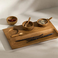 Teak Wood Aperitif Board and Bowls – Serveware gift Montreal Villeray Urban Palate