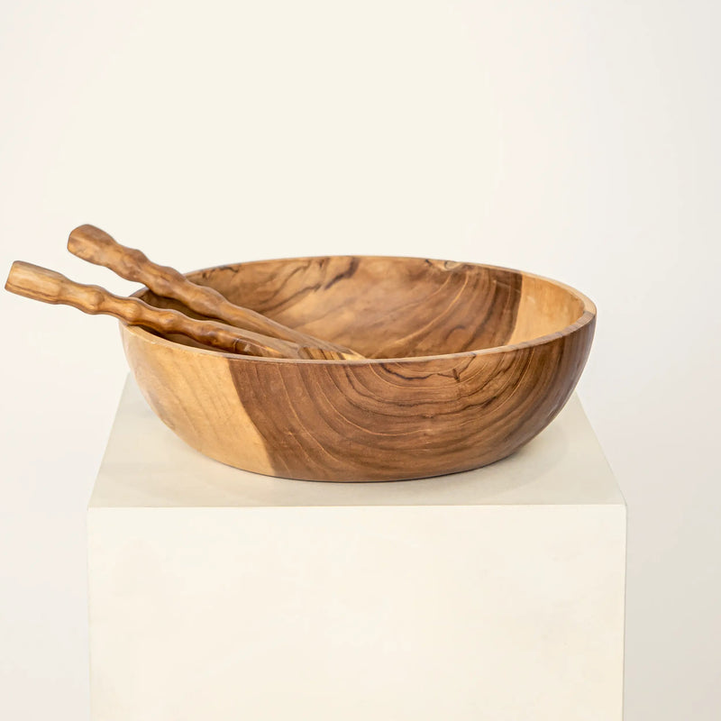 Teak Wood Salad Bowl – Home Décor gift Montreal Villeray Urban Palate