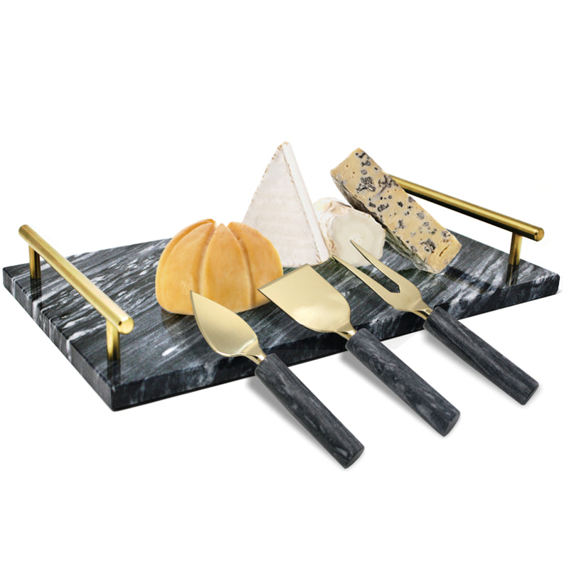Black Marble 3-Piece Cheese Knife Set