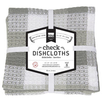 Paños de cocina tipo gofre London Gray a cuadros - Juego de 3