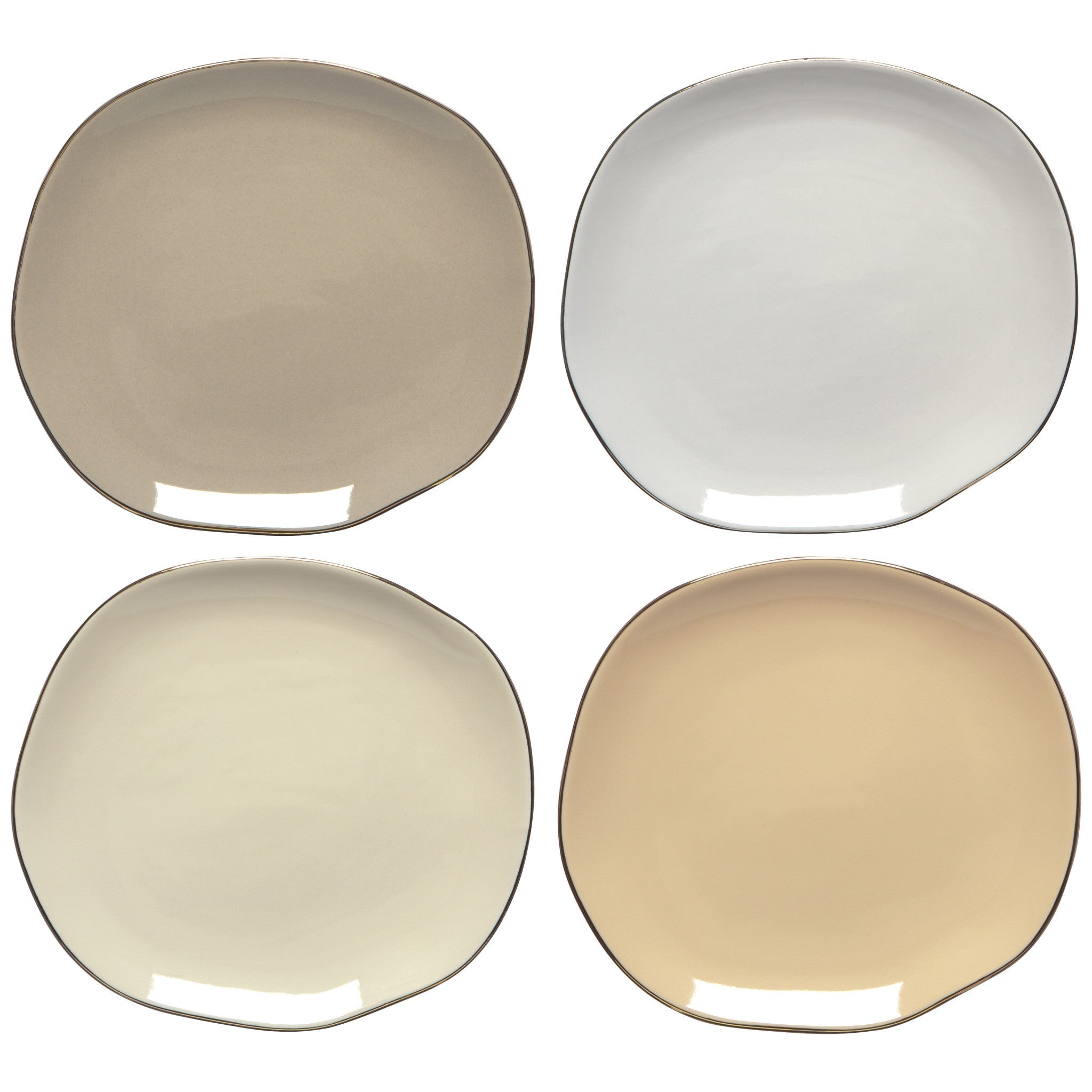 Flight Pebble Appetizer Plates - Set of 4