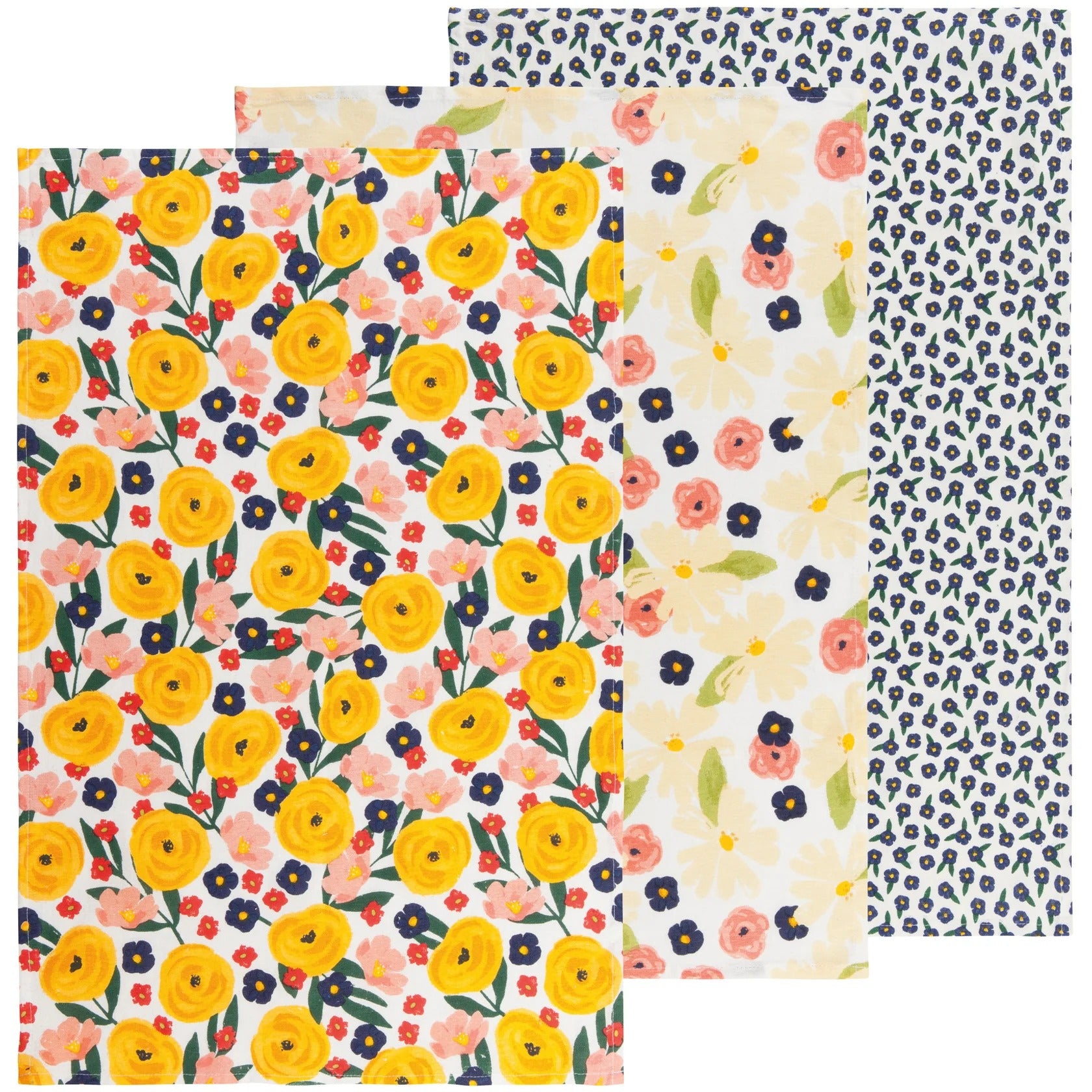 Torchon en toile de sac à farine Full Bloom pour boulanger, lot de 3