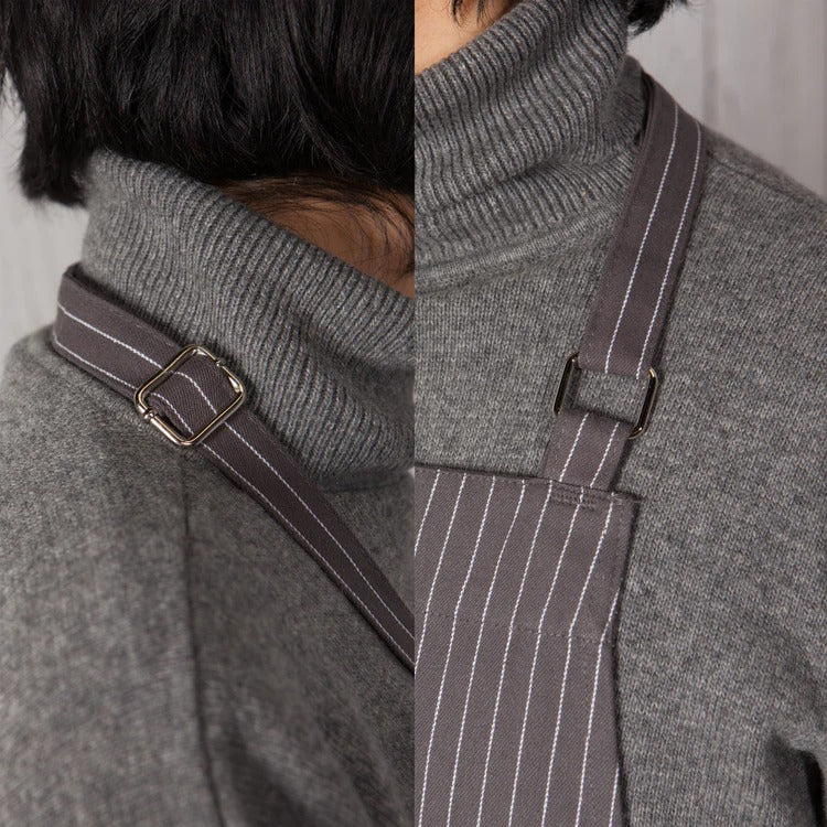 Granite Gray Pinstripe Chef Apron