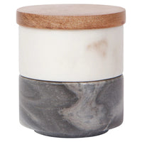 White & Slate Marble Salt Cellar