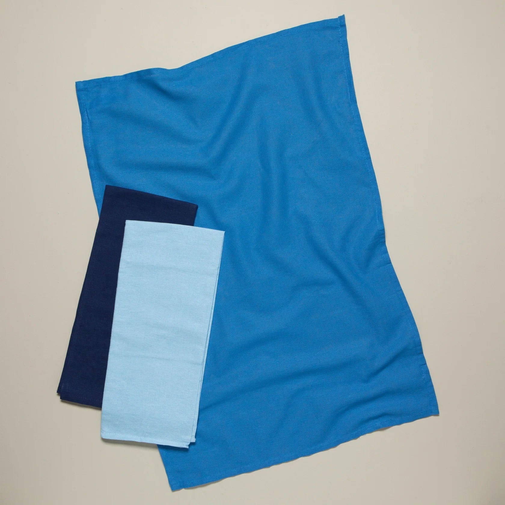 Juego de 3 paños de cocina de indigo de tela de saco con diseño de Moon Cool Blue