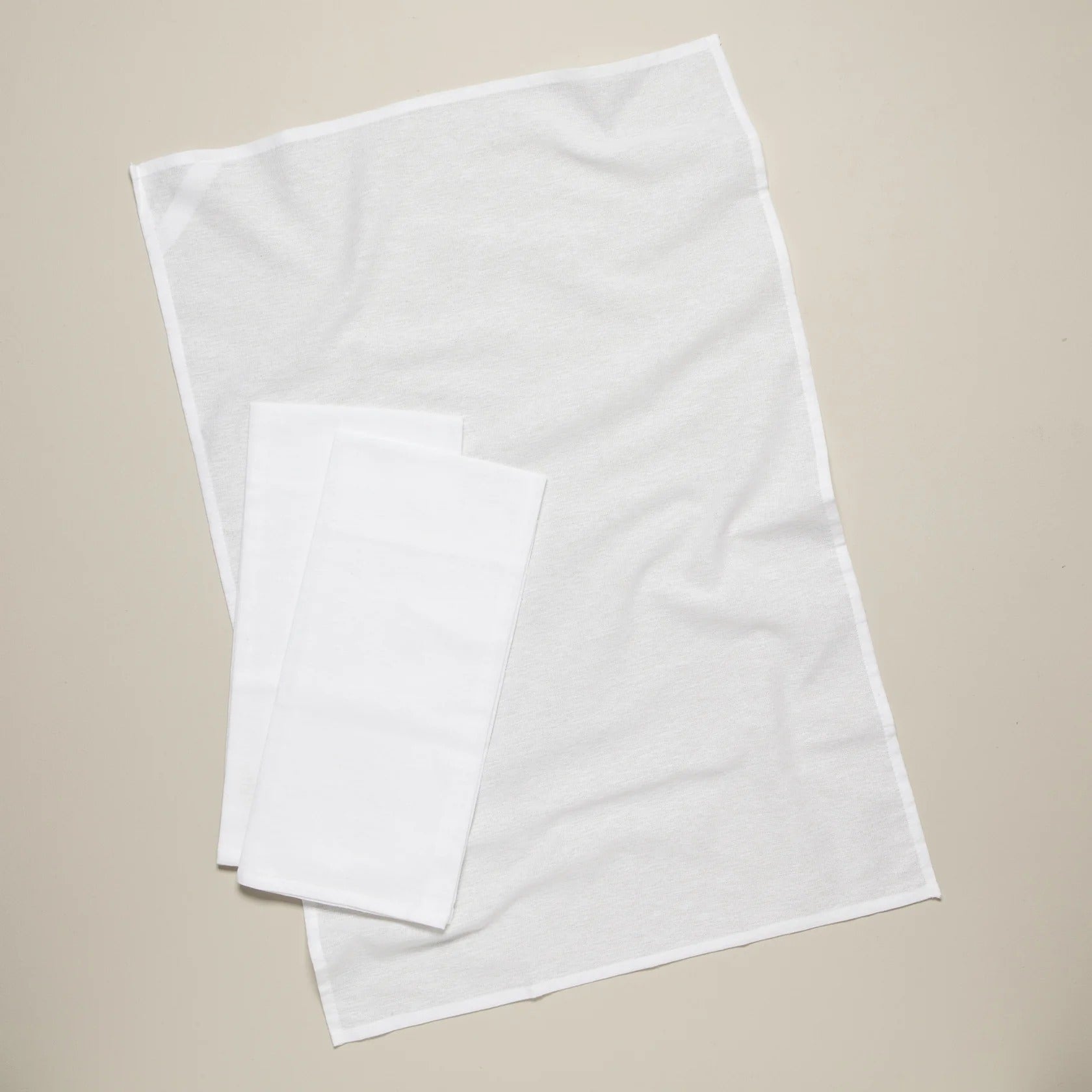 Paños de cocina blancos de tela de saco (juego de 3)