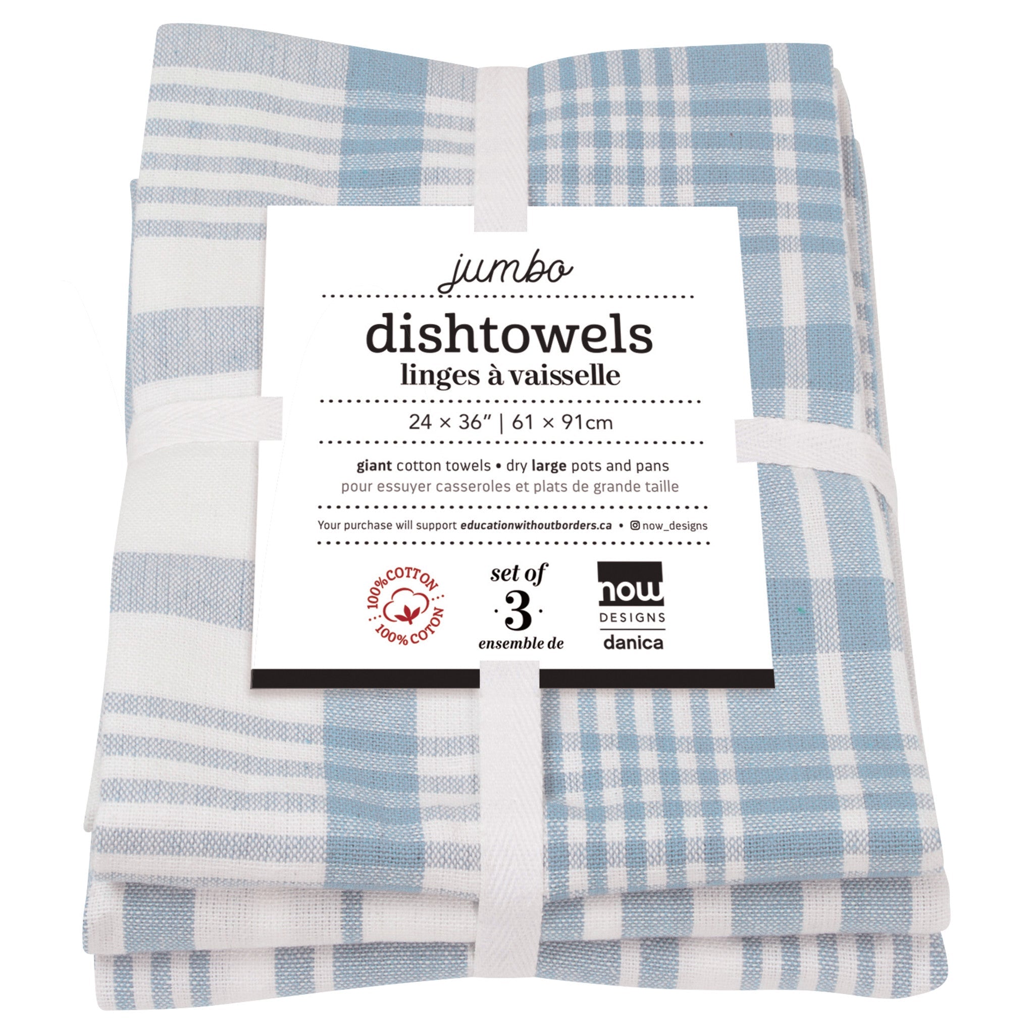 Jumbo Dishtowels Slate Blue - Set of 3 – Kitchen Linens gift Montreal Villeray Urban Palate