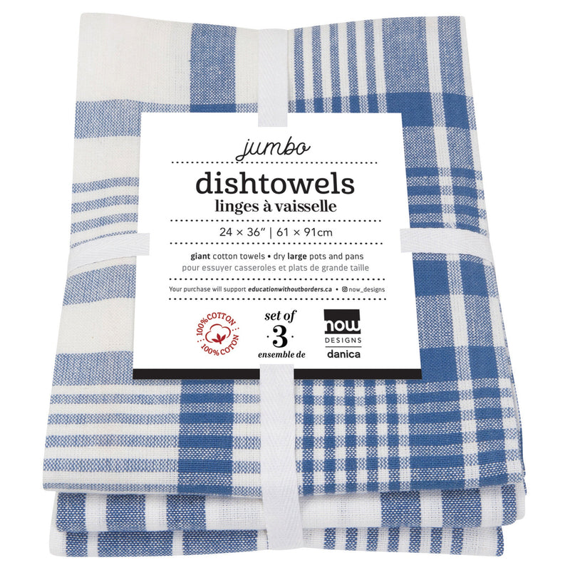 Jumbo Royal Blue Dishtowels - Set of 3
