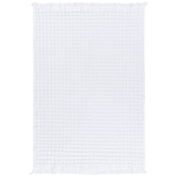 White Organic Cotton Waffle Hand Towel