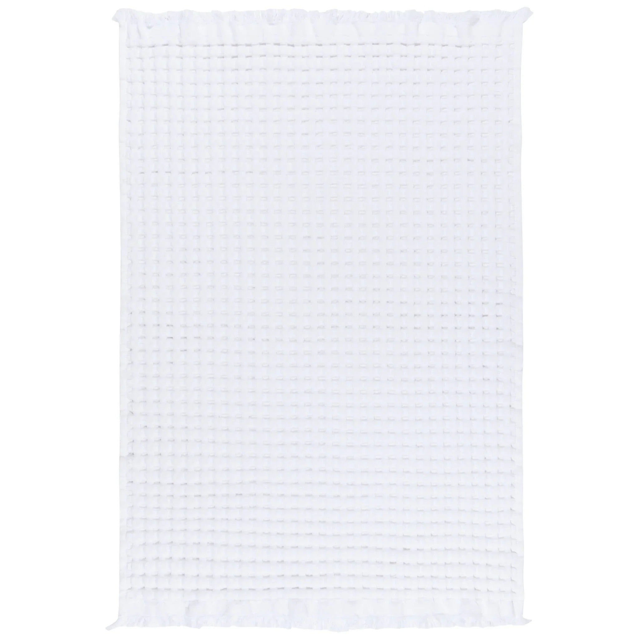 White Organic Cotton Waffle Hand Towel