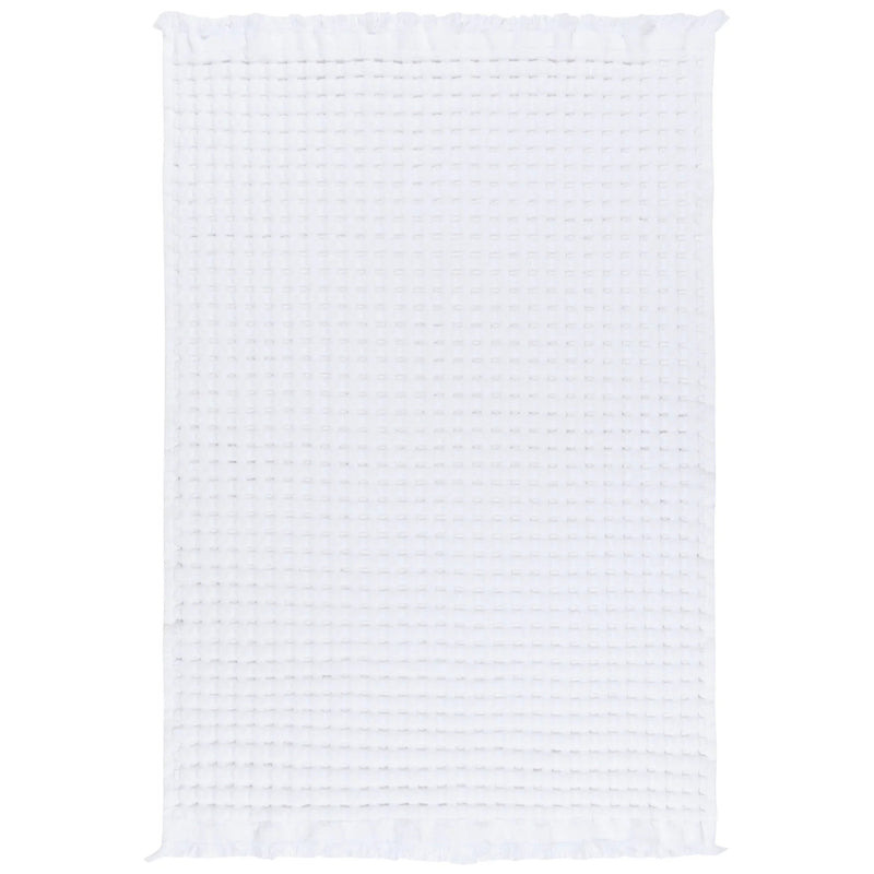 White Organic Cotton Waffle Hand Towel