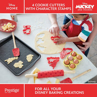 Disney Bake with Mickey 4 Red Cookie Cutters with Mickey and Friends Character Stamps