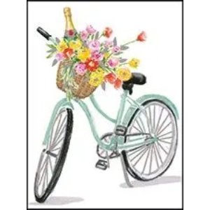 Mini Greeting Card - Bicycle with Flower Basket