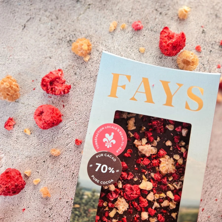 Dark Chocolate and Quebec Raspberry Duo 80g