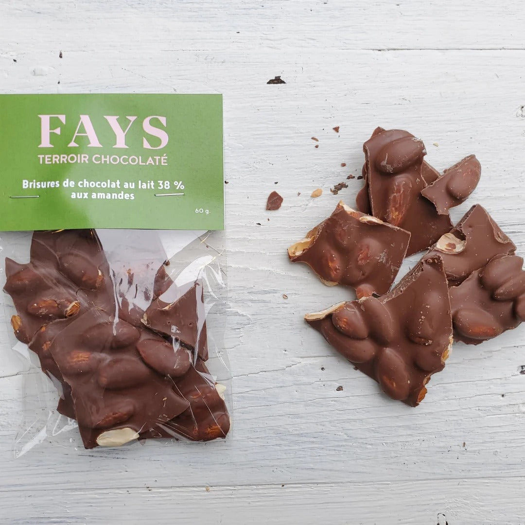 Brisures de chocolat au lait aux amandes 60g