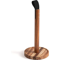 Acacia Wood and Leather Paper Towel Holder