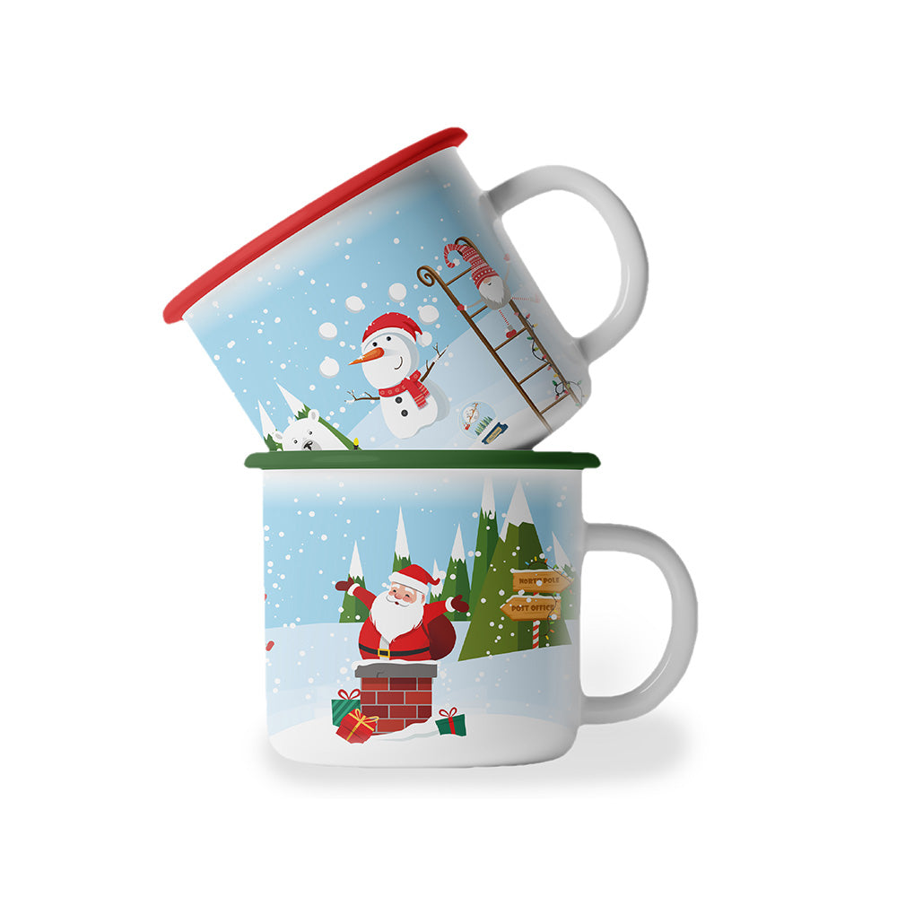 Kid Sized Holiday Mug Set with Hot Chocolate