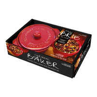 Set de regalo Red Ceramic Baker con cobertura de brie de arándanos y almendras