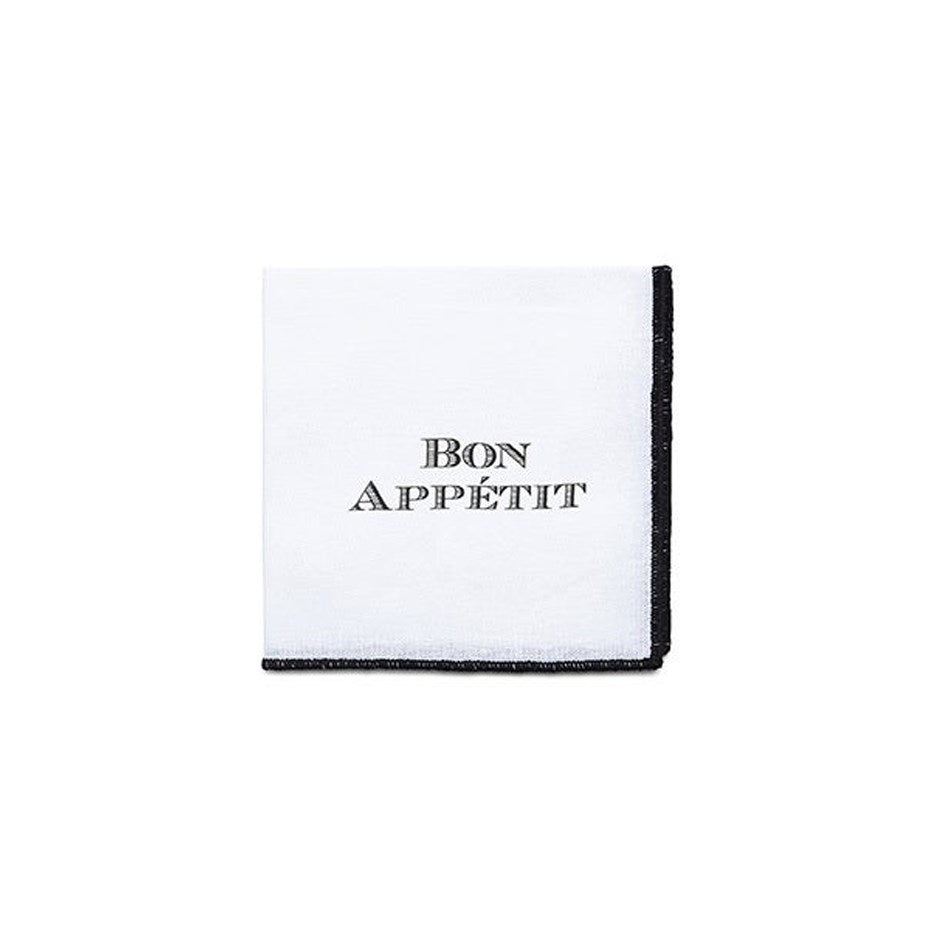 Bon Appetit Cocktail Napkins - Set of 12 - White – Kitchen Linens gift Montreal Villeray Urban Palate