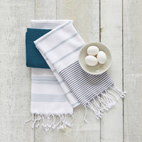 Cabo Woven Kitchen Towel Set Of 3 Blue
