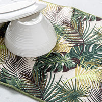 Microfiber Dish Drying Mat 15" x 20" - Green Palms