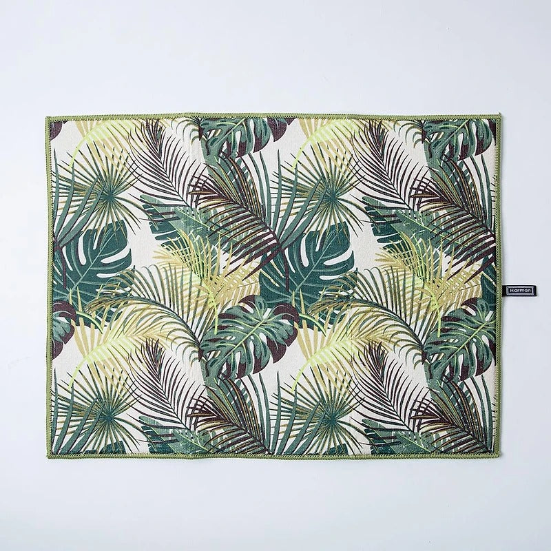 Microfiber Dish Drying Mat 15" x 20" - Green Palms