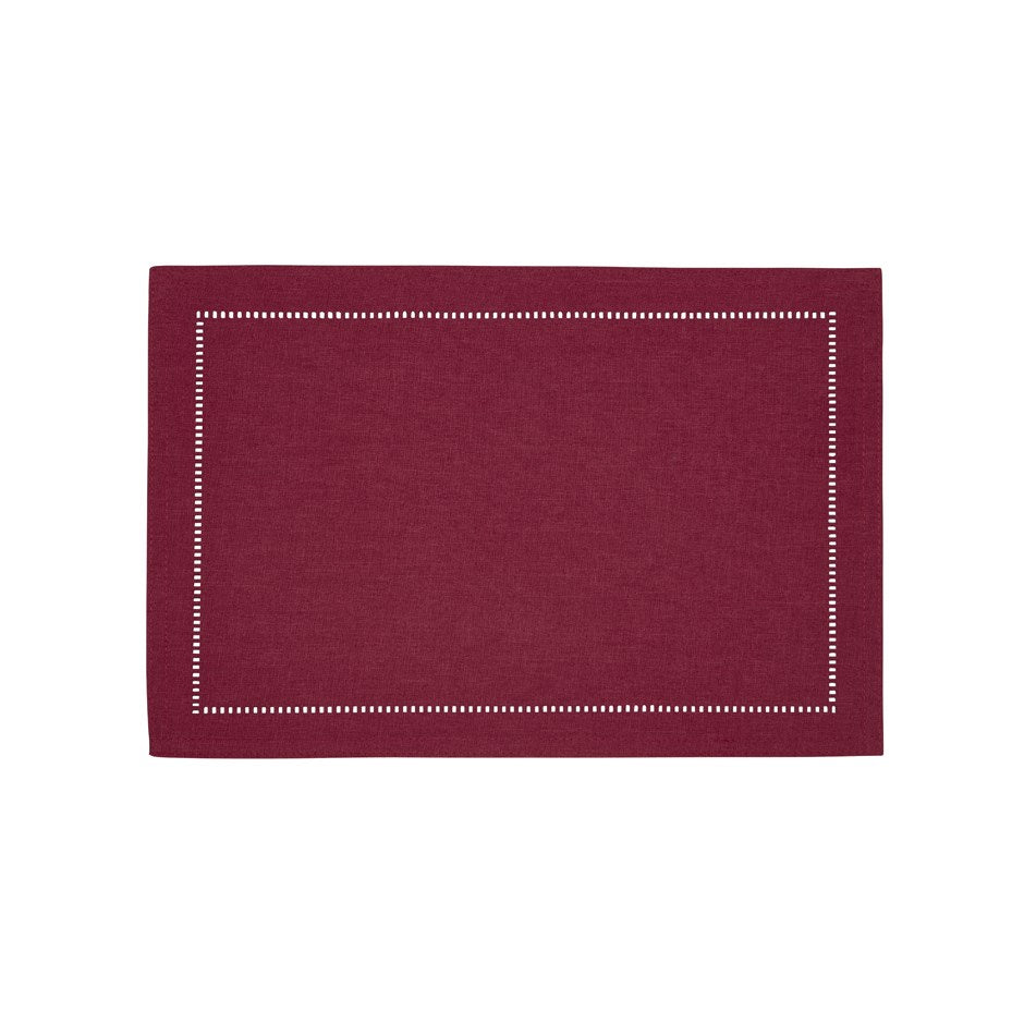 Hemstitch Placemat 13 X 19'' - Wine – Home Décor gift Montreal Villeray Urban Palate