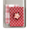 Lattice Tea Towel Set with Red Cookie Cutter