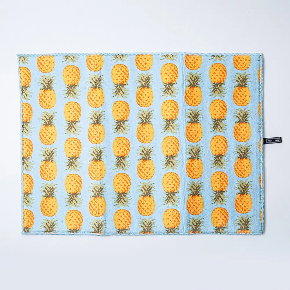 Tapis de séchage imprimé ananas noir 15" x 20"