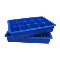 Bandejas de silicona para cubitos de hielo - Juego de 2 (azul)