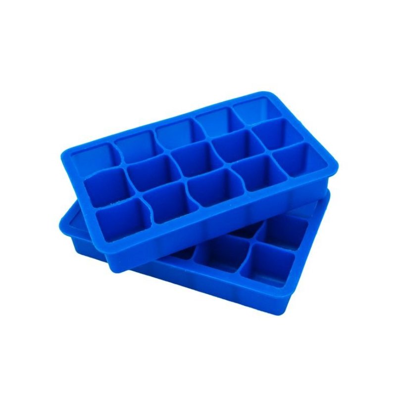 Bandejas de silicona para cubitos de hielo - Juego de 2 (azul)