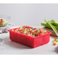 Plateau à glaçons géants en silicone - Rouge (Permet de faire 6 gros glaçons)