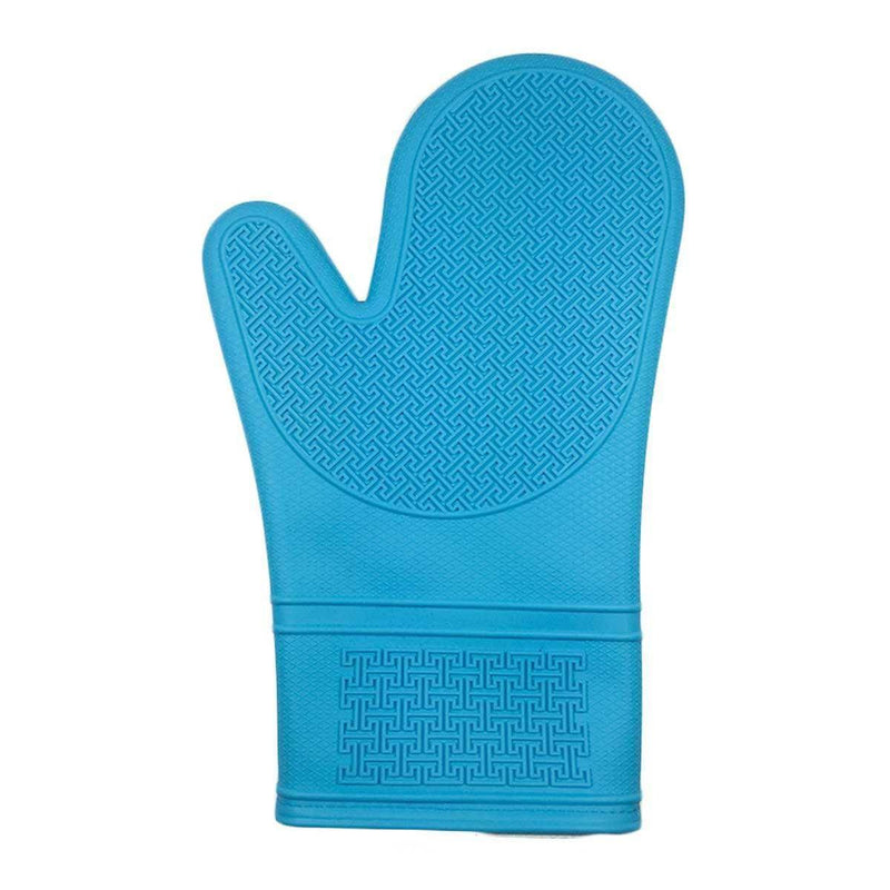 Silicone Oven Mitt with Quilted Lining - Aqua